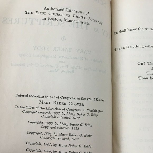 #PNK2 Science & Health Key to Scriptures AUTHORIZED EDITION Mary Baker Eddy 1906 - Picture 7 of 11